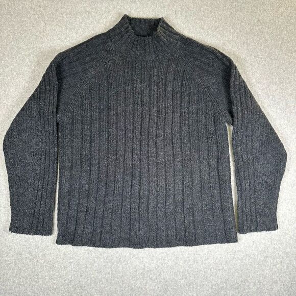 Whispering Smith Mens Size XL Wool Blend Sweater Gray Ribbed Long Sleeve - Picture 1 of 6